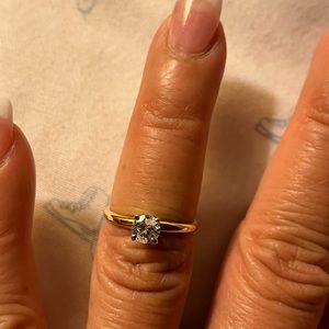 Diamond with 14k gold